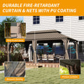 14' x 20' Hardtop Gazebo with Dual-Layer Galvanized Steel Roof - Metal Finish
