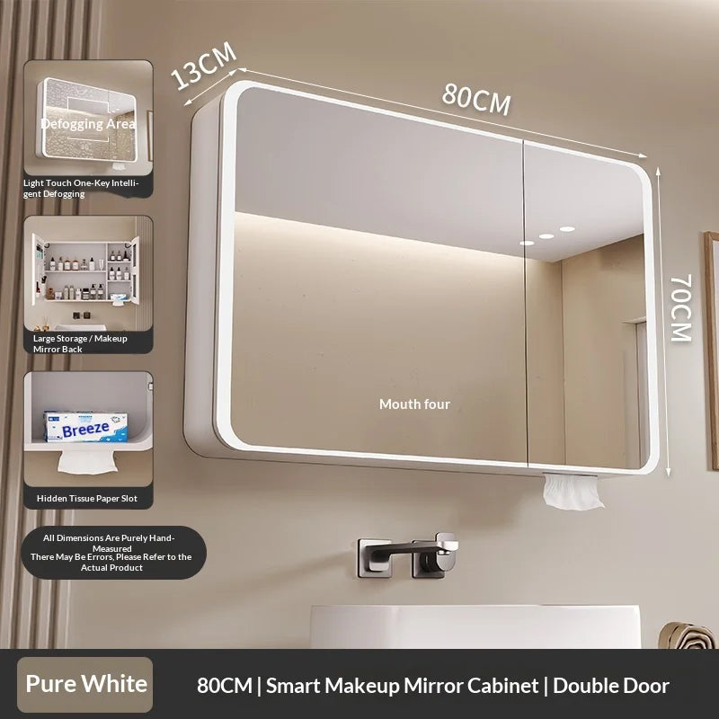 LED Bathroom Mirror Anti Fog Touch Sensor Dimmable Wall Mount Full Body Table Mirror Makeup Vanity Furniture Household Beauty