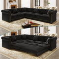 115.3" L-Shaped Sofa Couch with Pull-Out Bed