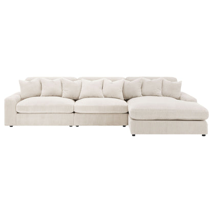 Blaine Upholstered Reversible Chaise Sectional Sofa Sand