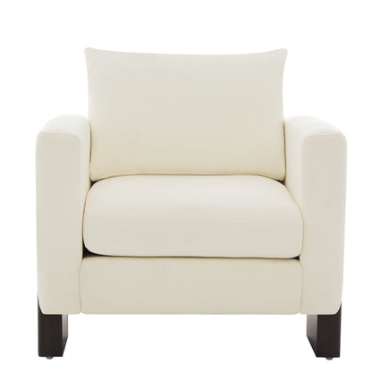 Modern Accent Chair Stylish Club Chair Armchair with Rubberwood Legs for Living Room, Bedroom, or Office