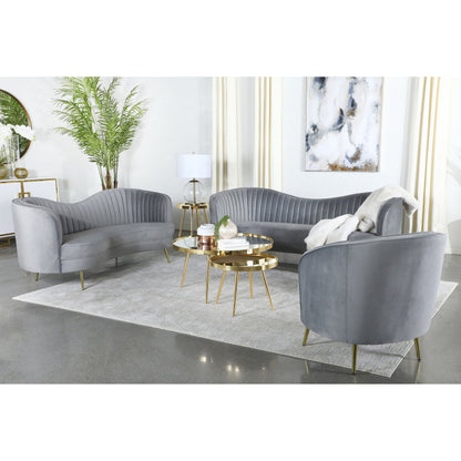 Grey Velvet Accent Chair