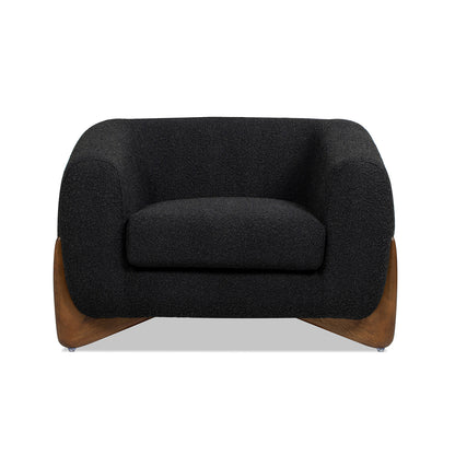 Alpine 44" Sherpa Arm Chair, Ebony