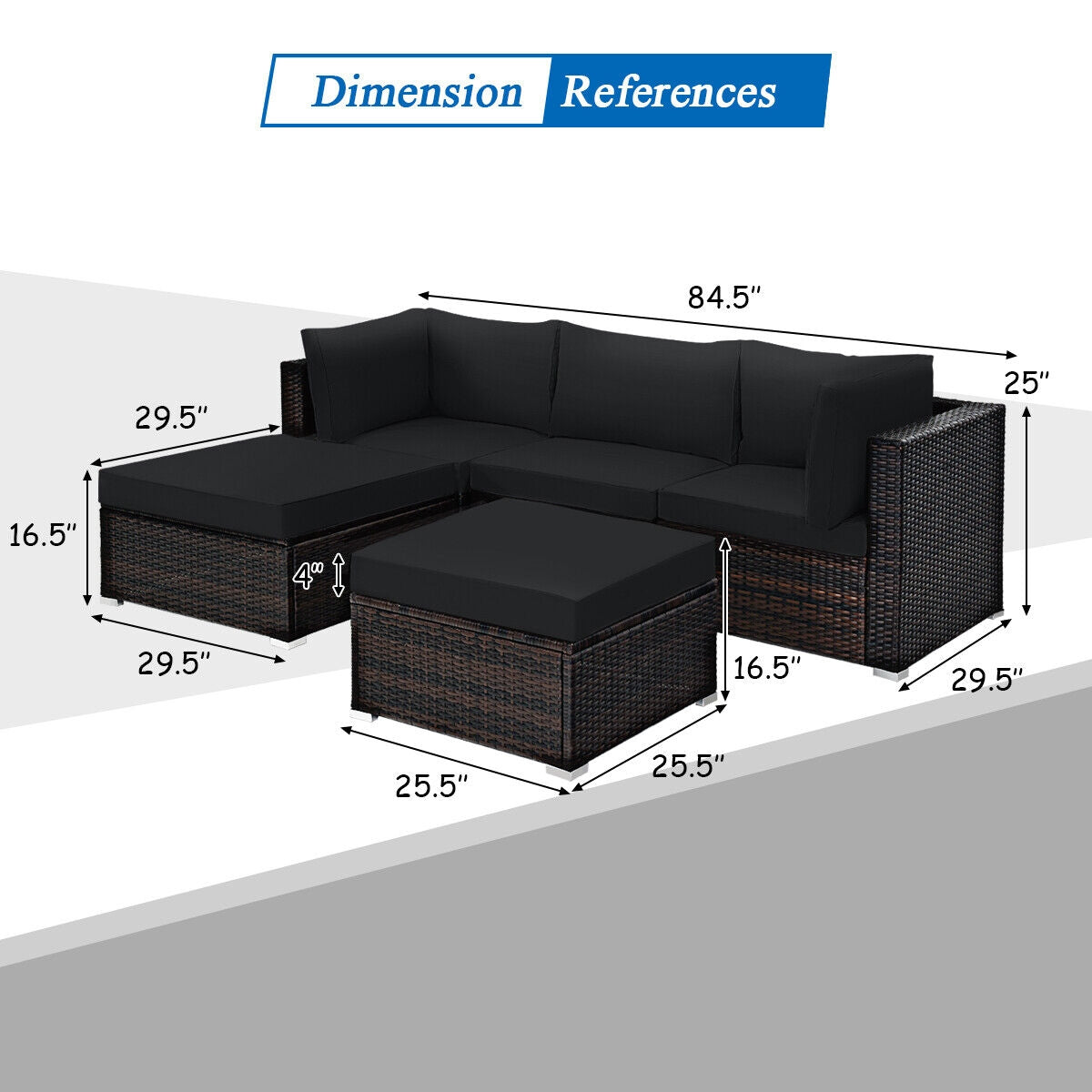 5 Pieces Patio
