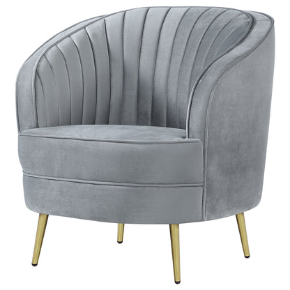Grey Velvet Accent Chair