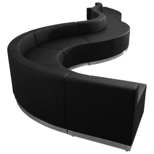 Flash Furniture Hercules - Alon ZB-803-560-SET-BK-GG 9-Piece Modular Reception Seating Configuration, Black LeatherSoft Upholstery