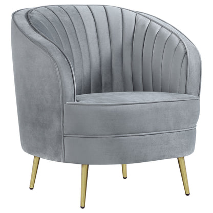Grey Velvet Accent Chair