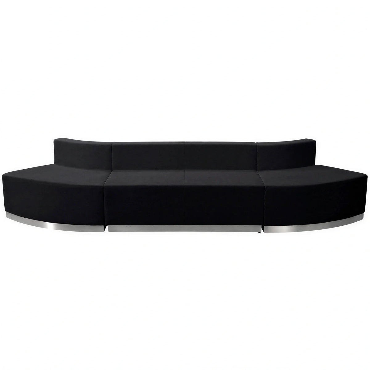 Flash Furniture Hercules - Alon ZB-803-780-SET-BK-GG Modular Black LeatherSoft Reception Seating Set with 2 Chairs and Loveseat