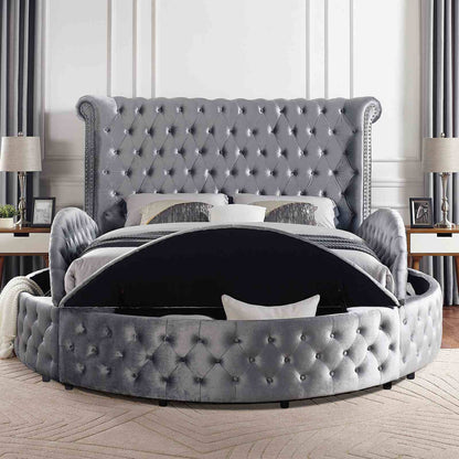 1pc Unique Round Glam Bed