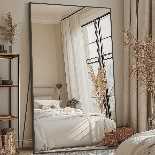 MELOMOIR Rectangular Oversized Floor Mirror – 72"/81" Full Length Black