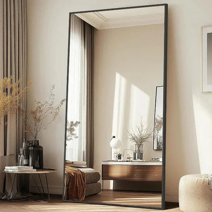 MELOMOIR Rectangular Oversized Floor Mirror – 72"/81" Full Length Black