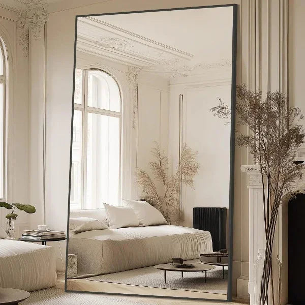 MELOMOIR Rectangular Oversized Floor Mirror – 72"/81" Full Length Black