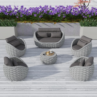 Outdoor Patio Furniture Set Built for All-Weather Comfort, Rust-Proof Aluminum, UV-Resistant Rope, Thick Cushions