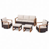 Outdoor Patio Furniture Set Designed for Year-Round Entertaining, Swivel Rockers, Deep Seating, Fire Pit Table
