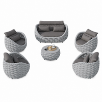 Outdoor Patio Furniture Set Built for All-Weather Comfort, Rust-Proof Aluminum, UV-Resistant Rope, Thick Cushions