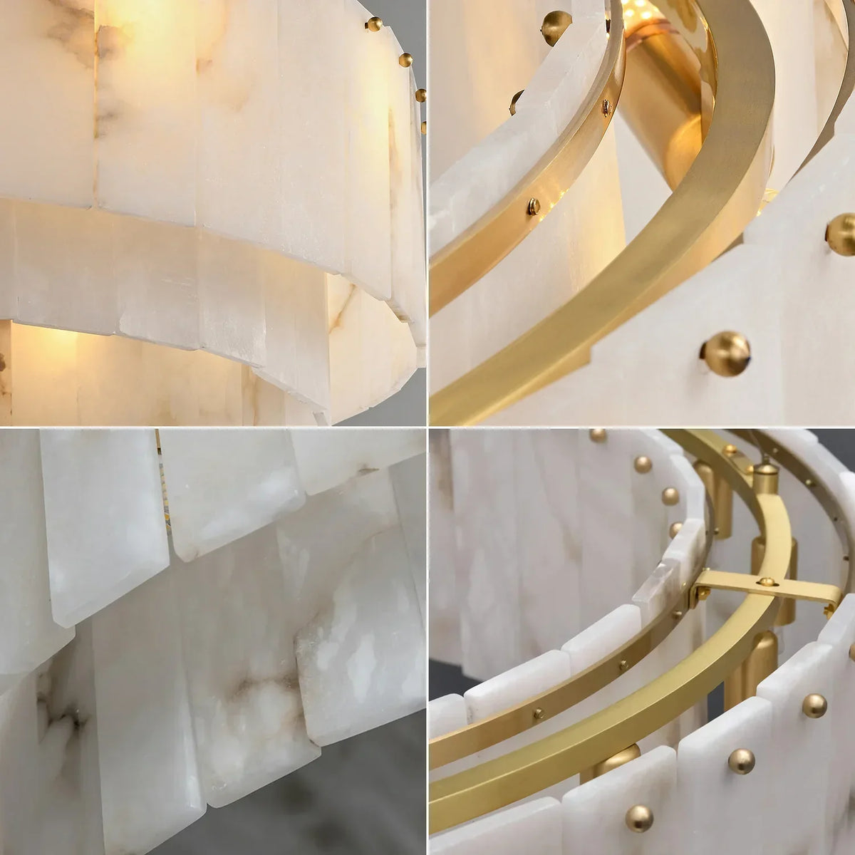 Layered Alabaster Ring Chandelier