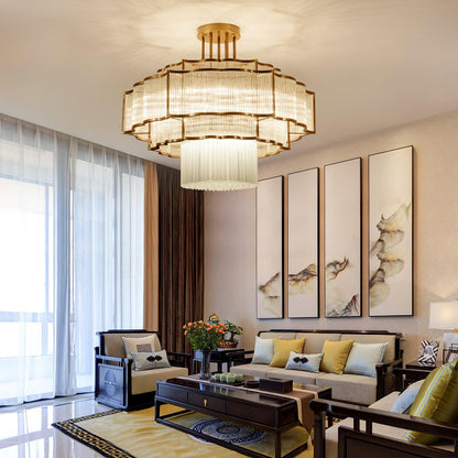 Layered Crystal Ceiling Light