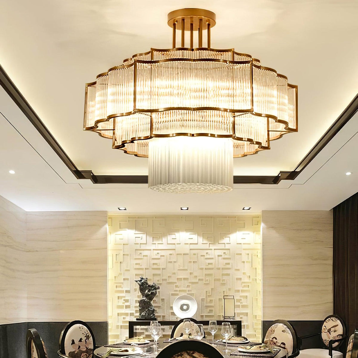 Layered Crystal Ceiling Light