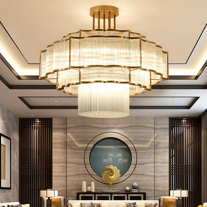 Layered Crystal Ceiling Light
