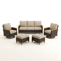 Outdoor Patio Furniture Set Designed for Year-Round Entertaining, Swivel Rockers, Deep Seating, Fire Pit Table