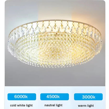 Big Luxury Crystal LED Ceiling Chandeliers for Living Room New Gold Hanging Lamps for Ceiling Modern Home Decor Lustre Lighting