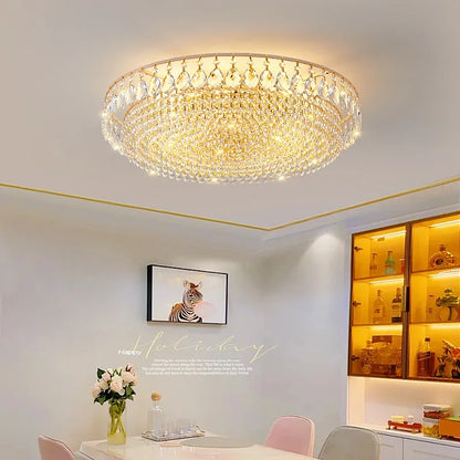 Big Luxury Crystal LED Ceiling Chandeliers for Living Room New Gold Hanging Lamps for Ceiling Modern Home Decor Lustre Lighting
