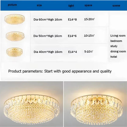 Big Luxury Crystal LED Ceiling Chandeliers for Living Room New Gold Hanging Lamps for Ceiling Modern Home Decor Lustre Lighting