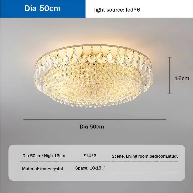 Big Luxury Crystal LED Ceiling Chandeliers for Living Room New Gold Hanging Lamps for Ceiling Modern Home Decor Lustre Lighting