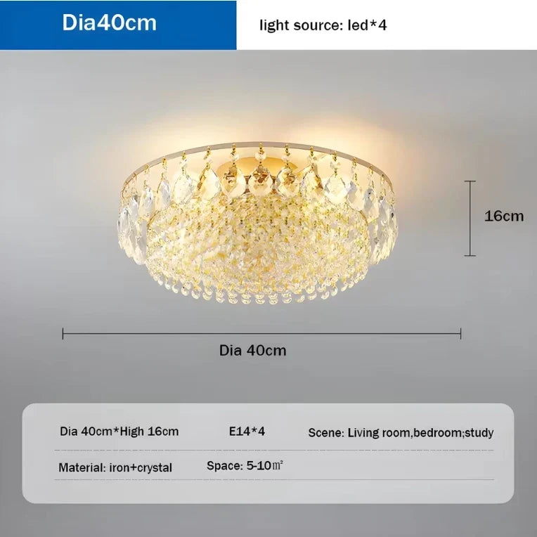 Big Luxury Crystal LED Ceiling Chandeliers for Living Room New Gold Hanging Lamps for Ceiling Modern Home Decor Lustre Lighting