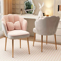 1pc Makeup chair with Petal Shaped Backrest, Casual Chair for Bedroom Study Room Living Room & Dormitory