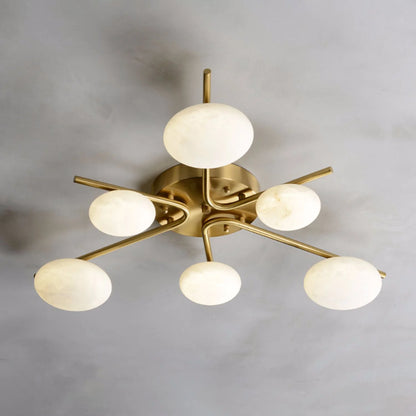 Stylish 6 Heads Alabaster Ceiling Light