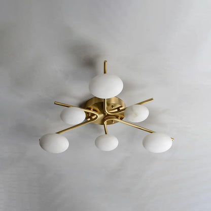 Stylish 6 Heads Alabaster Ceiling Light