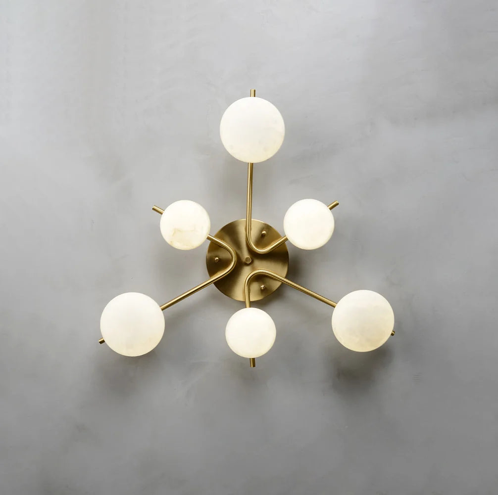 Stylish 6 Heads Alabaster Ceiling Light