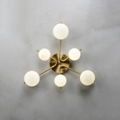 Stylish 6 Heads Alabaster Ceiling Light