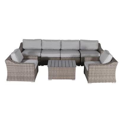 Fully Assembled 6-Person All-Weather Wicker Sectional Seating Group