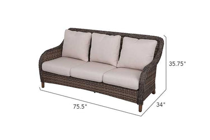 Mitchell 4-Piece Wicker Sofa Set with Swivel Rocking Chairs