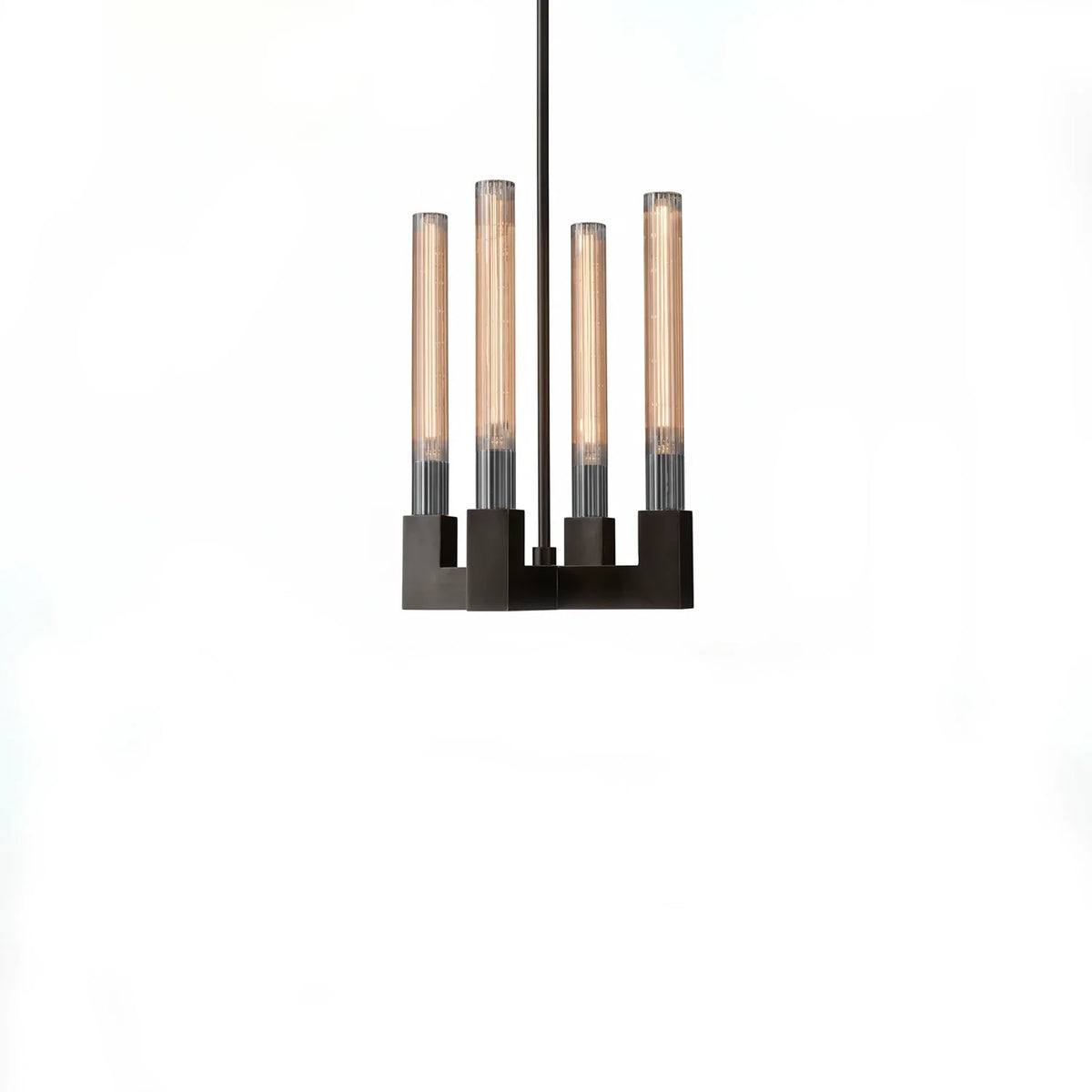 Aurora Crystal Candlestick Linear Glass Tube Chandelier