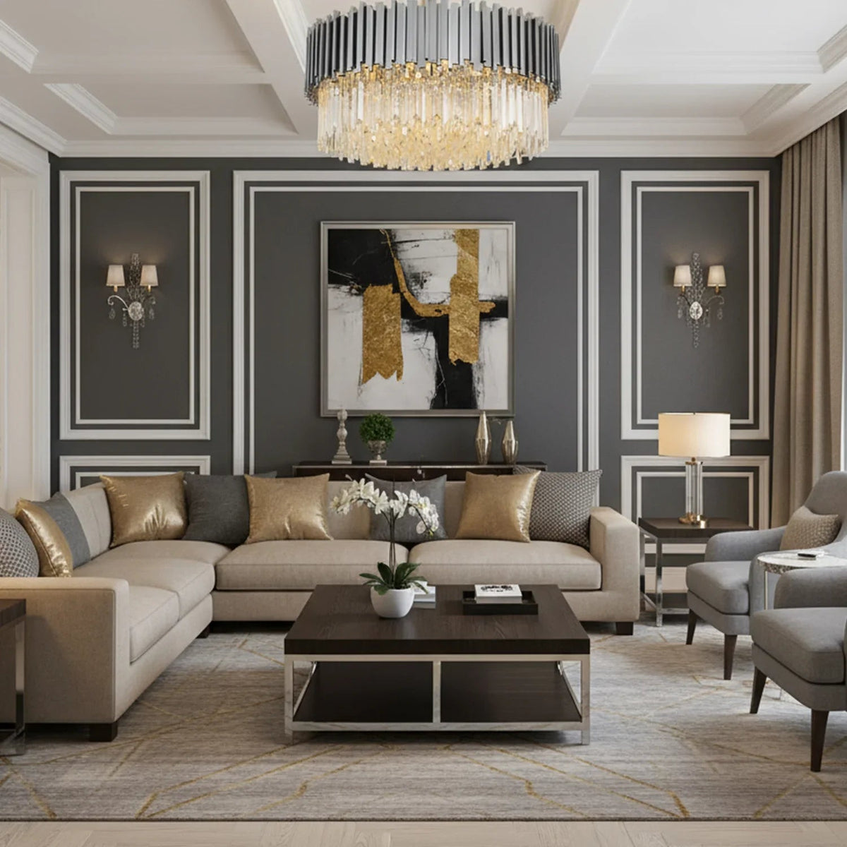 Bourbons Flush Mount Chandelier