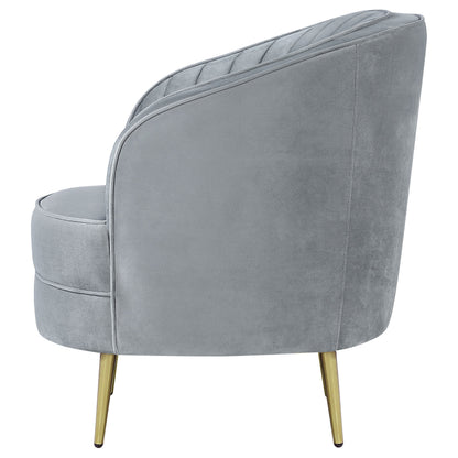 Grey Velvet Accent Chair
