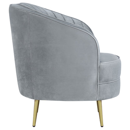 Grey Velvet Accent Chair