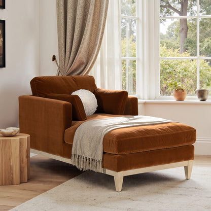 Knox 65" Modern Farmhouse Chaise Lounge Chair