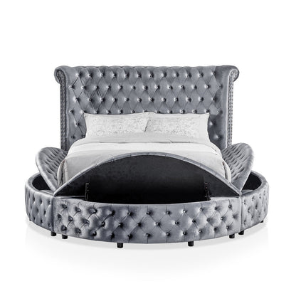 1pc Unique Round Glam Bed