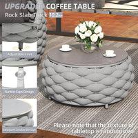 6-Piece Aluminum Patio Furniture Set, Olefin Rope Modern Outdoor Conversation Set Sectional Sofa with Water Repellent Thick Cushions and Coffee Table for Balcony, Garden, Light Grey