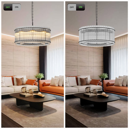 37" Modern Gold Round Chandelier