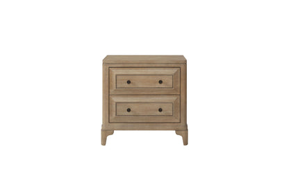 Queen Canopy Bedroom Set With A 2 Drawer Nightstand A Dresser With Poster Mirror And A Door Chest - Sand