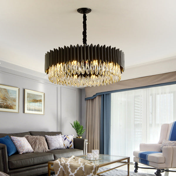 Modern Simple Black Crystal Living Room Lighting