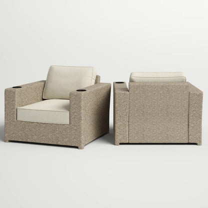 Fully Assembled Outdoor Lounge Chairs with Cushions, Set of 2