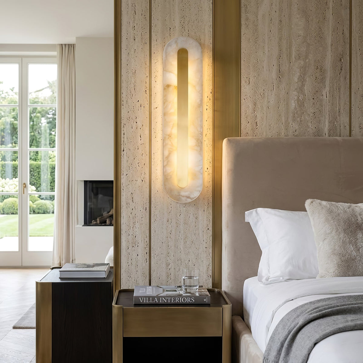 Oblong & Rectangular Alabaster Wall Sconces